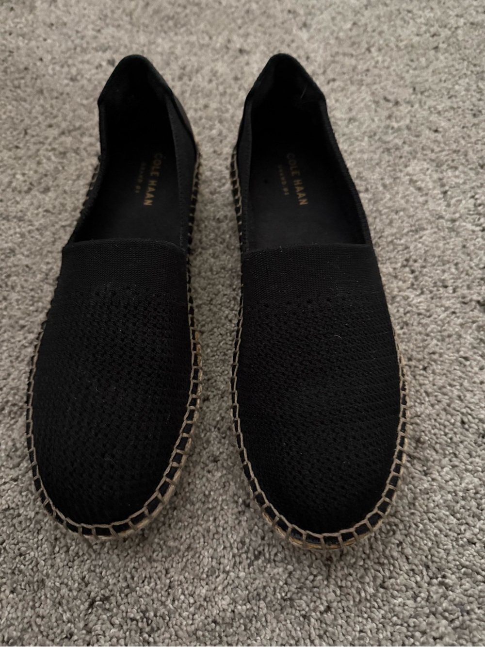 Cole Haan Black Knit Slip-On Espadrilles